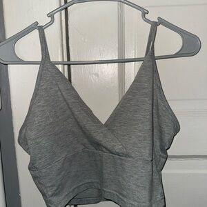 Gray Spaghetti Strap Crop Top